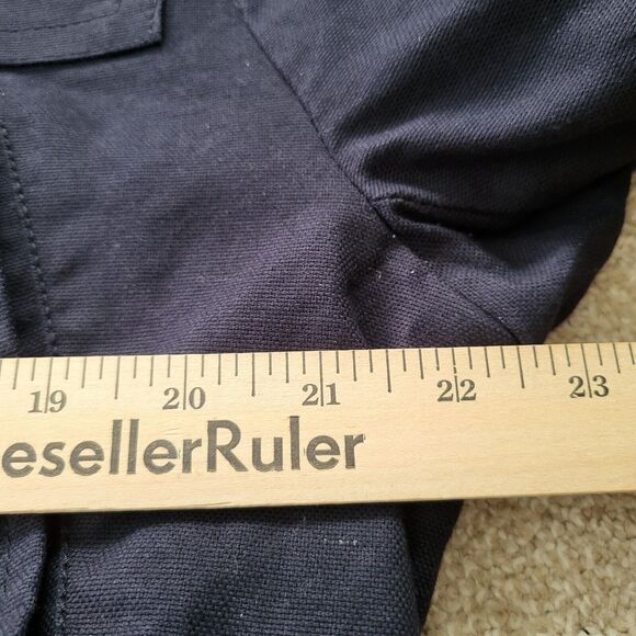 H&M Hooded Jacket Womens Size 42R Navy Heavyweight Barn Jacket Utility Jacket - Picture 9 of 10